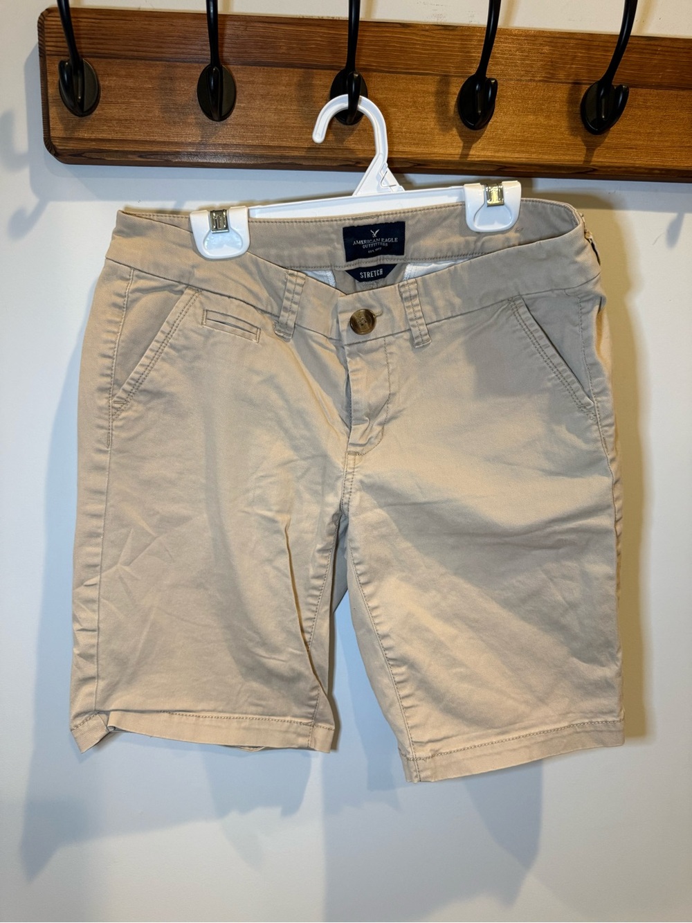 American Eagle Outfitters Beige Women's Stretch Bermuda Shorts